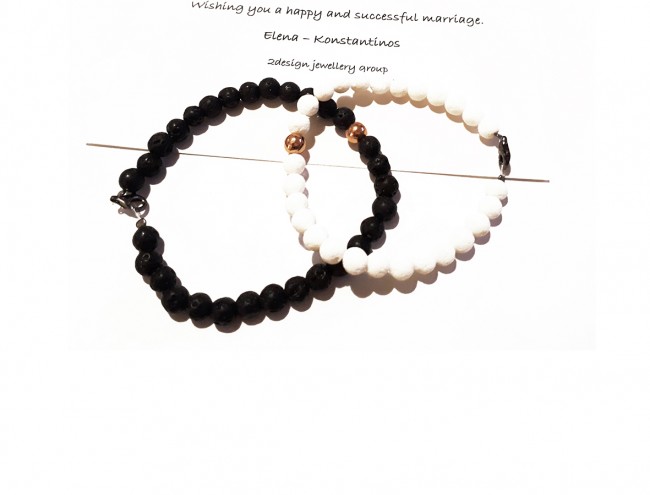 black and white pink gold bracelets 