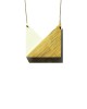 triangle wood gold necklace