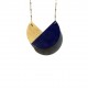 circle wood gold necklace