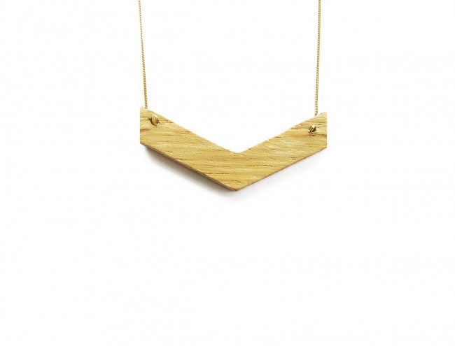 md1 wood gold necklace
