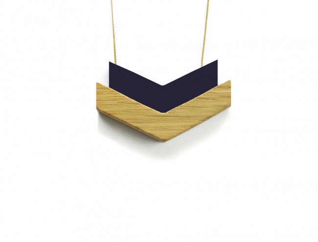 md2 wood gold necklace