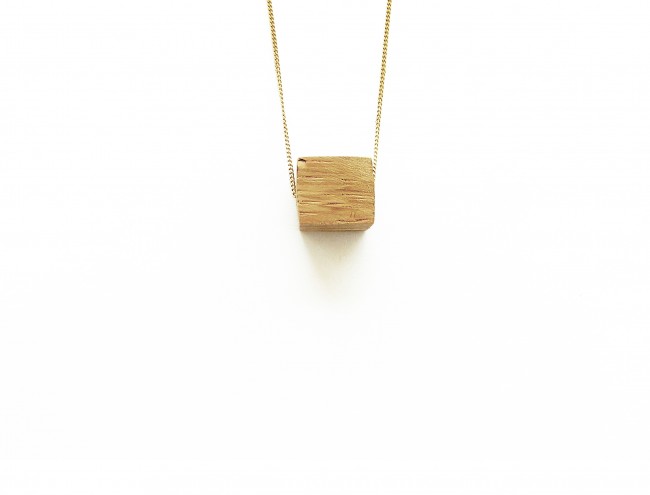 wooden cube 1 necklace