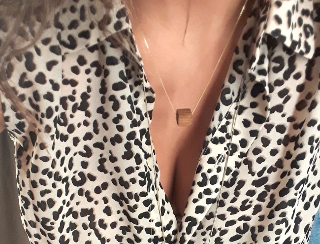 wooden cube 1 necklace