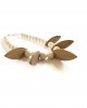 wooden petal white coral necklace