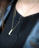 blue gold layer necklace 