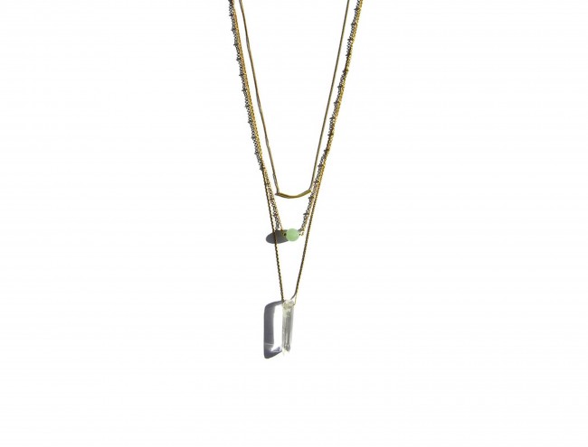 light green layer necklace 