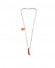multicolor beads coral pink fluo necklace