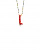 multicolor beads coral pink fluo necklace