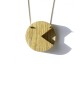 wooden pacman 1 gold necklace