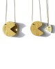 wooden pacman 2 gold necklace