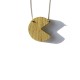 wooden pacman 2 gold necklace