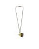 wooden pacman 3 gold necklace