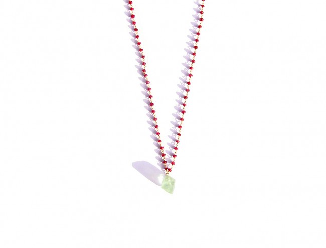 fluorite rozario chain ruby necklace