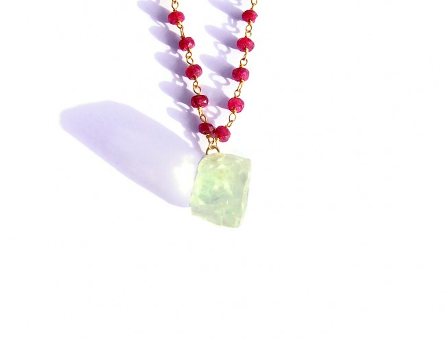 fluorite rozario chain ruby necklace