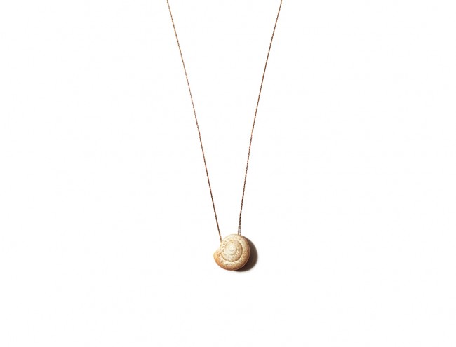 big moon shell 14K gold necklace