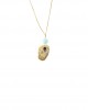 aquamarine seastone 14K gold necklace