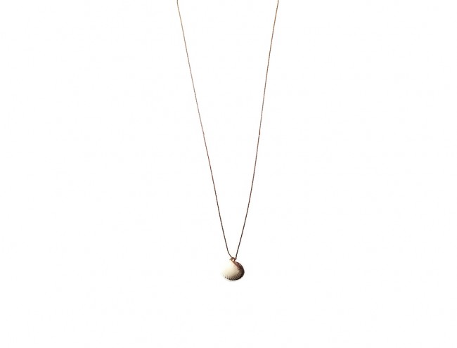 clam shell 14K gold necklace