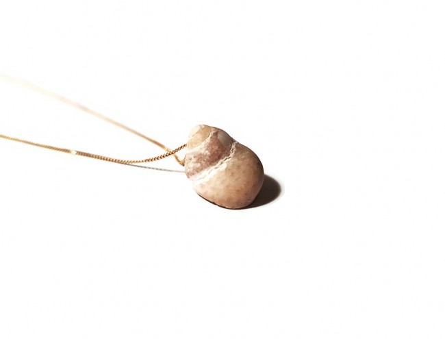 moon shell 14K gold necklace