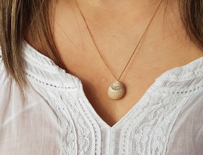 moon shell 14K gold necklace