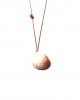 red coral clam shell 14K gold necklace