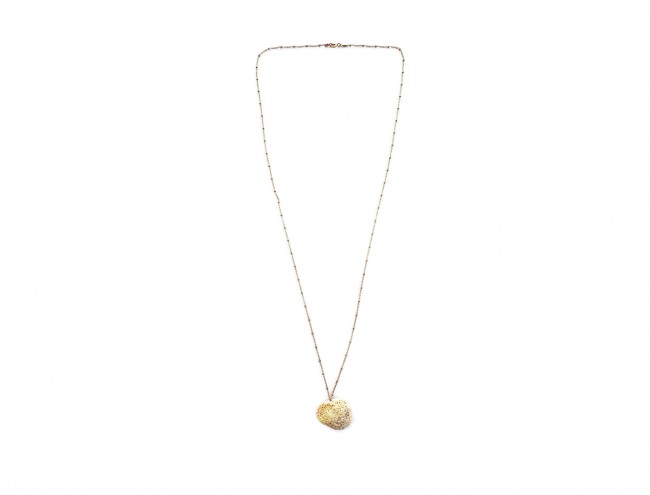 sponge seastone 14K gold necklace