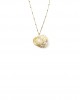 sponge seastone 14K gold necklace