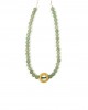 aventurine, gold circle necklace