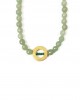 aventurine, gold circle necklace