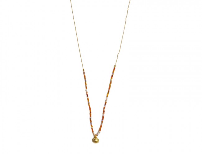colorful jade gold clam necklace 