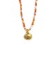 colorful jade gold clam necklace 