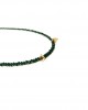 dark green crystal gold hearts necklace