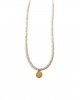 opal cream crystal gold necklace