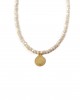 opal cream crystal gold necklace