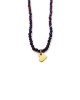 purple crystal heart chain necklace