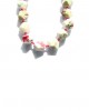 white pink agate, glass beads necklace