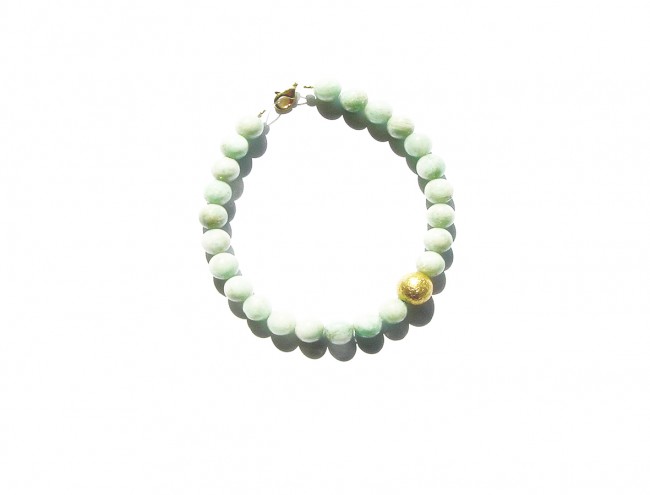 amazonite  gold sphere bracelet 