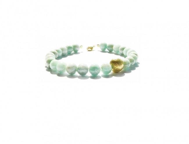 amazonite  gold sphere bracelet 