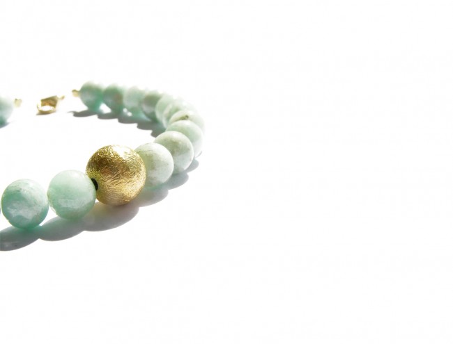 amazonite  gold sphere bracelet 