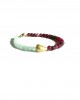 cherry agate gold heart bracelet 