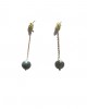 cyanite gold chain earrings