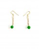 green jade gold chain earrings