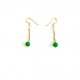 green jade gold chain earrings