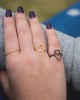 double triangle 14K gold ring