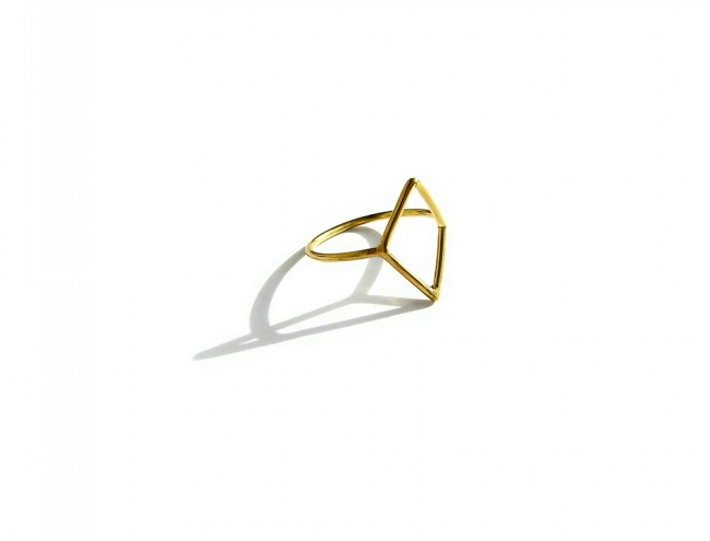 rhombus 14K gold ring