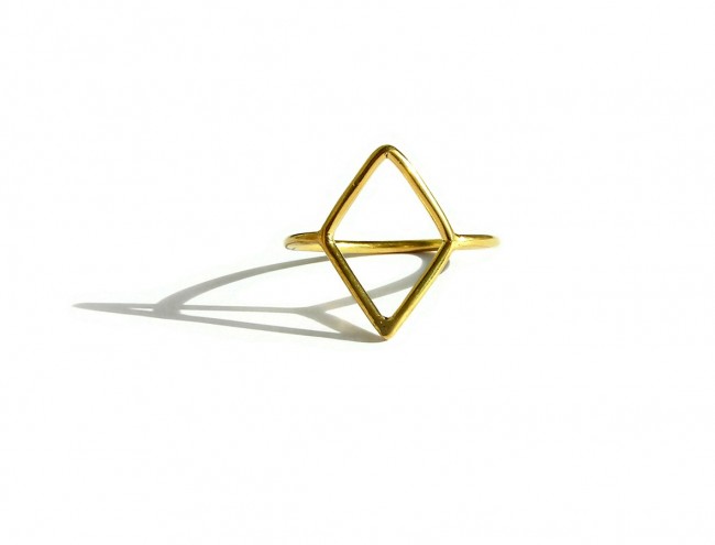 rhombus 14K gold ring