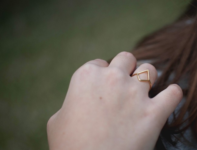 rhombus 14K gold ring