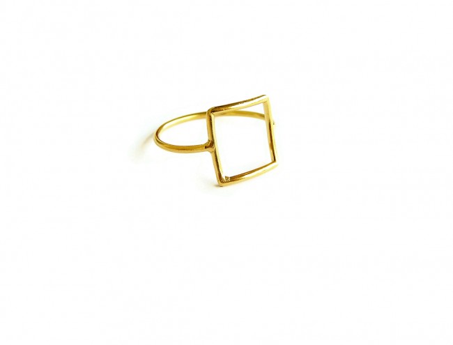 square 14K gold ring