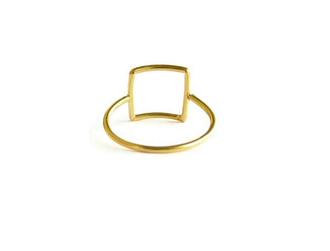 square 14K gold ring