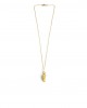 yellow gold wing charm chain necklace