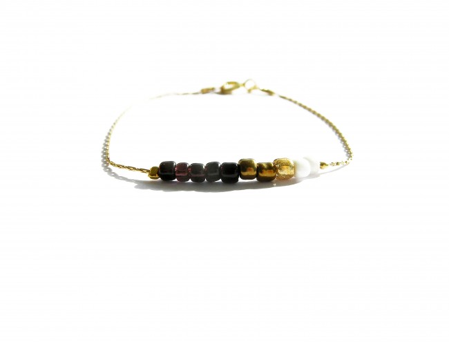 black gold beads chain bracelet